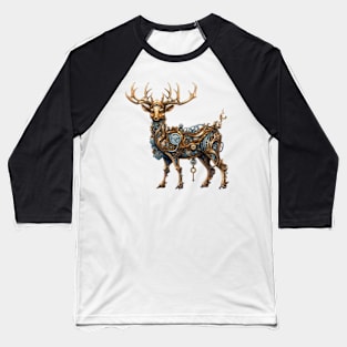 Steampunk Christmas Reindeer Baseball T-Shirt